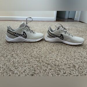 Nike Beige and Leopard Accent Sneakers